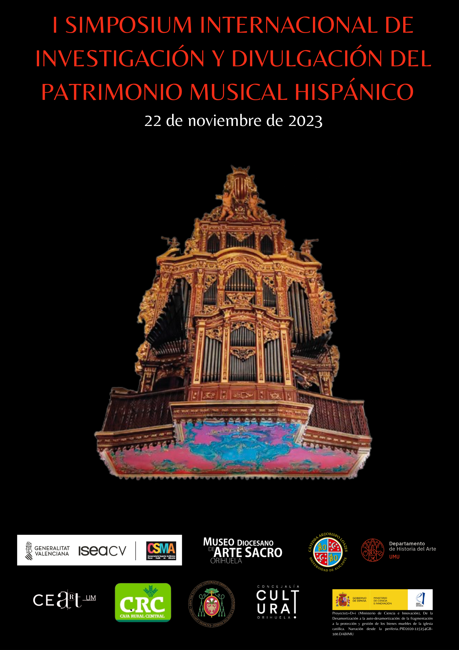 SIMPOSIUM INTERNACIONAL SOBRE PATRIMONIO MUSICAL EN ORIHUELA