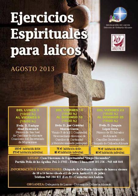 EJERCICIOS ESPIRITUALES PARA LAICOS (ÚLTIMA SEMANA INSCRIPCIÓN)