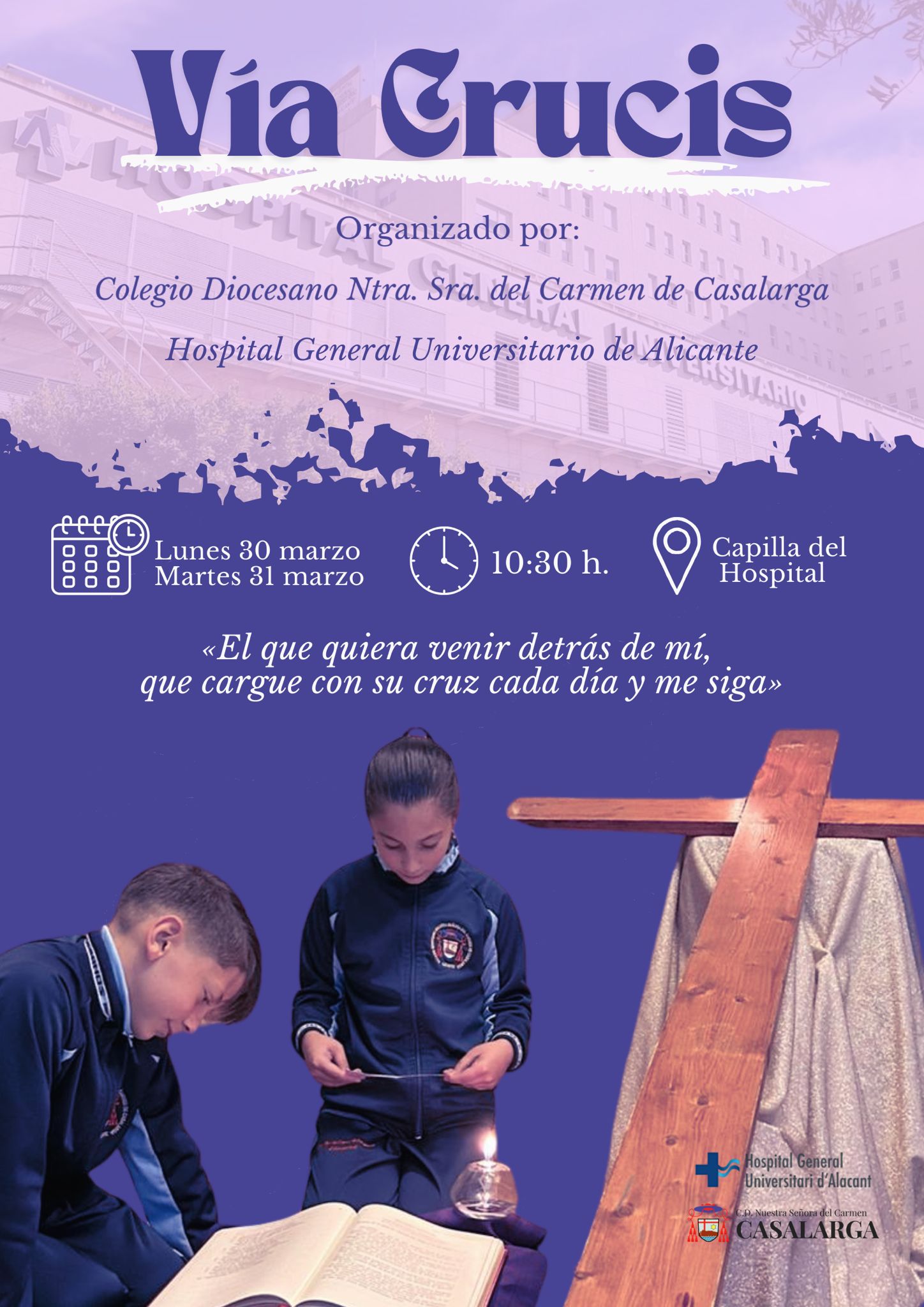 VÍA CRUCIS CON ALUMNOS EN EL HOSPITAL GENERAL UNIVERSITARIO DE ALICANTE